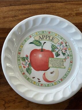Golden Pie Collection 8" Apple Pie Plate Himark Korea Vtg MCM Retro